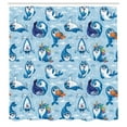 thumbnail image 3 of Ambesonne Cartoon Shower Curtain, Friendly Seal, 69"Wx70"L, Blue White Marigold, 3 of 5