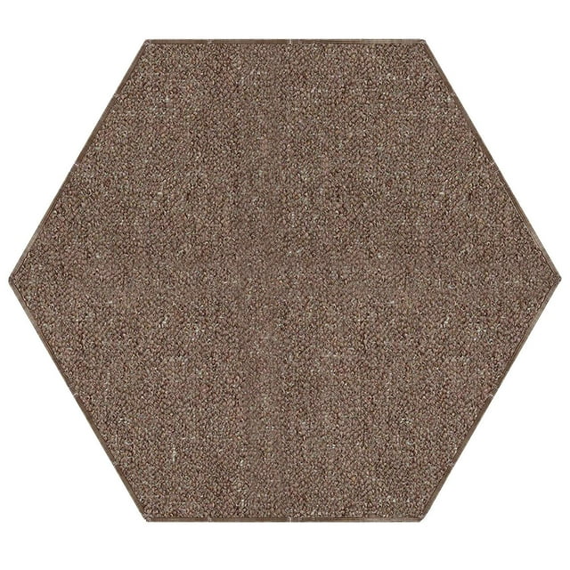 Ambiant Broadway Collection Solid Color Indoor Outdoor Area Rug Brown - 2' Hexagon