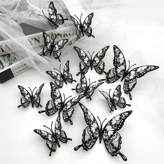 3D Butterfly Wall Sticker, Halloween Wall Decal Art Mural DIY Living Room Bedroom Home Decor