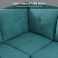 thumbnail image 4 of MAYEERTY Modern Adult 3-Piece Couch Living Room Sofa Set，Teal Blue, 4 of 6