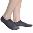 thumbnail image 4 of 3 Pairs Invisible No Show Socks Non Slip Loafer Low Cut Cotton Unisex Grey 9-11, 4 of 4