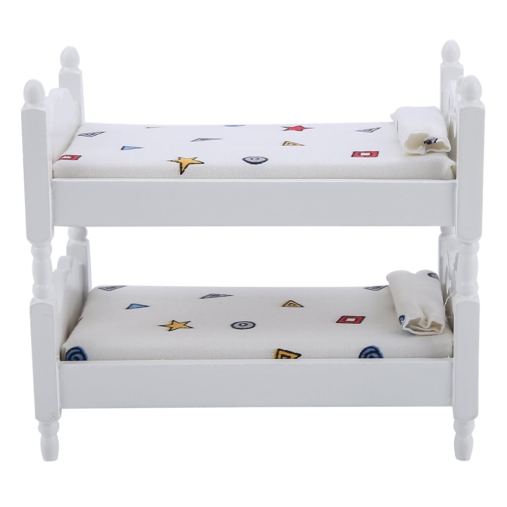 FAGINEY 112 Doll House Mini Furniture Children Bedroom Model Bunk Bed