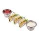thumbnail image 5 of Platos Para Bandeja De Tacos, Soporte Para Tacos De Acero Inoxidable, 3 Rejillas En Forma De V, Brillante, Con Taza Para Salsa,, 5 of 8