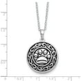 thumbnail image 5 of Sterling Silver Rhodium Antiqued Paw Ash Holder 18In Necklace Made In China qsx426, 5 of 5