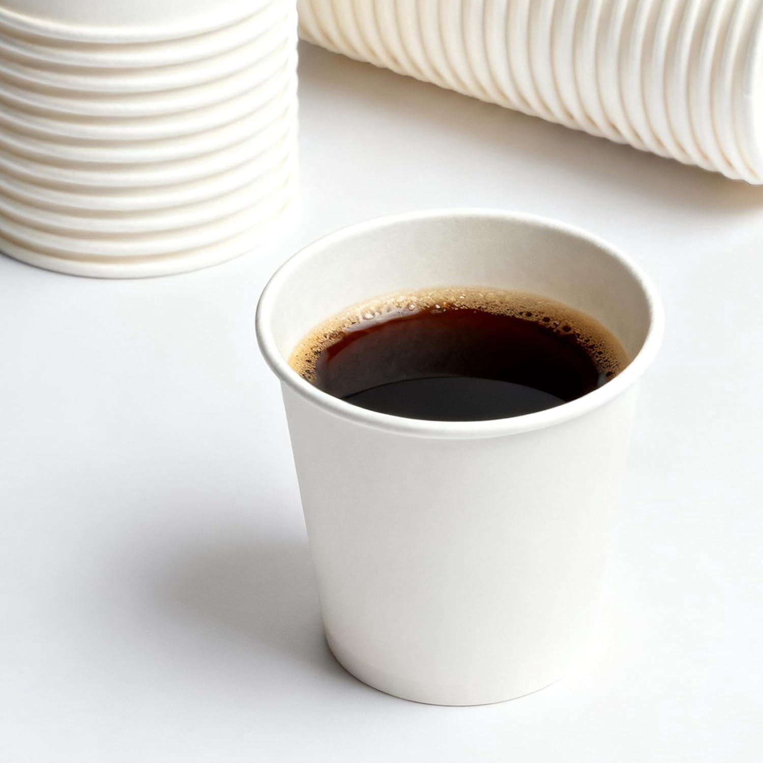 Thick Espresso Cups Travel to Go, 200 Count (Pack of 1), White
