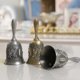 thumbnail image 2 of Multifunctional Hand Bell Call Bell Musical Instrument with Floral Pattern for Home School Church Restaurants, 2 of 4