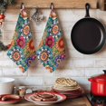 thumbnail image 6 of Boho Teal Flower Kitchen Towels Set of 4, Spring Bohemia Chic Red Yellow Floral Absorbent Dish Towels for Kitchen, Microfiber Hand Towel, Quick Drying Tea Towel for Cleaning Decorative Dishcloths, 6 of 7