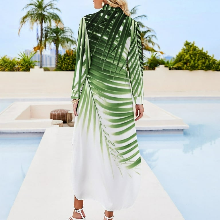 Palm Leaves Green Vibes #9 #tropical #decor #art Long Sleeved Shirt Dress Dance dresses summer dress women 2024 - Walmart.com Palm Leaves Green Vibes #9 #tropical #decor #art Long Sleeved Shirt Dress Dance dresses summer dress women 2024 - Walmart.com