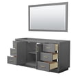 thumbnail image 2 of Wyndham Collection Miranda 66" No Sink Wood Single Bathroom Vanity in Gray/Gold, 2 of 5