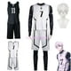 thumbnail image 2 of Disfraz de Nagi Seishiro de Anime Blue Lock, camiseta blanca y negra, mono de fútbol, ropa para fiesta de carnaval y Halloween, 2 of 5