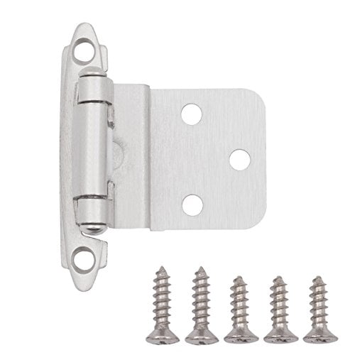 Photo 1 of AB-4004 Inset Hinge, 3/8-inch, Satin Nickel, 50 Pack
