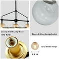 thumbnail image 5 of Auffel Dining Room Light Fixtures over Table 39 Inch Linear Chandeliers for Dining Room,Balck and Gold 5-Light Pendant Lights Kitchen Island,Seeded Glass Globe Lampshade, 5 of 14