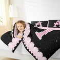 thumbnail image 4 of Manfei Letter A Monogrammed Bedding Comforter Set,Pink Bow Bowtie Twin Comforter Sets,Galaxy Starry Sky Bedding Set For Child,Microfiber Room Decorative Reversible,2-Piece, 4 of 8