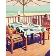 thumbnail image 2 of nqOlkjepod Botanical Leaves Outdoor Tablecloth with Umbrella Hole & Zipper, Summer Retro Pastoral Garden Plant Rectangle Table Cover 60x84 Inch, Dining Waterproof Table Cloth Protector for Patio, 2 of 7