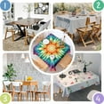 thumbnail image 4 of Rainbow Tie Dye Mandala Pattern Square Tablecloth,Waterproof Square Table Cover,Wipeable Spillproof Washable Table Cover for Home Kitchen Party Decor 60"x60"(152x152cm), 4 of 6