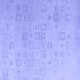 thumbnail image 1 of Ahgly Company Machine Washable Indoor Square Solid Blue Modern Area Rugs, 6' Square, 1 of 4