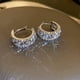 thumbnail image 4 of HomeKingdee C-shaped Zircon Earrings for Women - Full Diamond Round Super Flash Metal Earrings for Girls Gift and Collection, 4 of 7