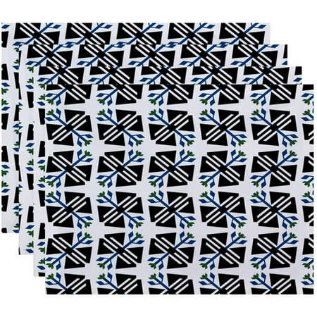 

Simply Daisy 18 x 14 Jodhpur Ditsy Geometric Print Placemats Set of 4