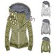 thumbnail image 5 of Sudadera con capucha para mujer, abrigo, chaqueta de cuello alto, bolsillo con cremallera, manga larga, ropa de abrigo con cremallera, Tops, jersey de cuello alto Pompotops  gfhjh12075, 5 of 5