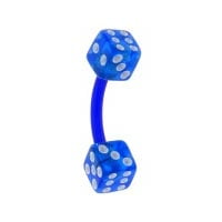 Body Jewelry 14g Belly ring Bioplast Flex barbell shaft with dice