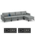 thumbnail image 4 of Costway Modular L-shaped Sectional Sofa w/ Reversible Chaise & 4 USB Ports Dark Grey, 4 of 11