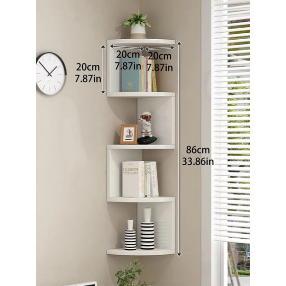 5-Layers Shelf Corner Floating Shelves PVC Wall Shelf Corner Bookshelf Home Kitchen Organizers Storage Living Room Decorations