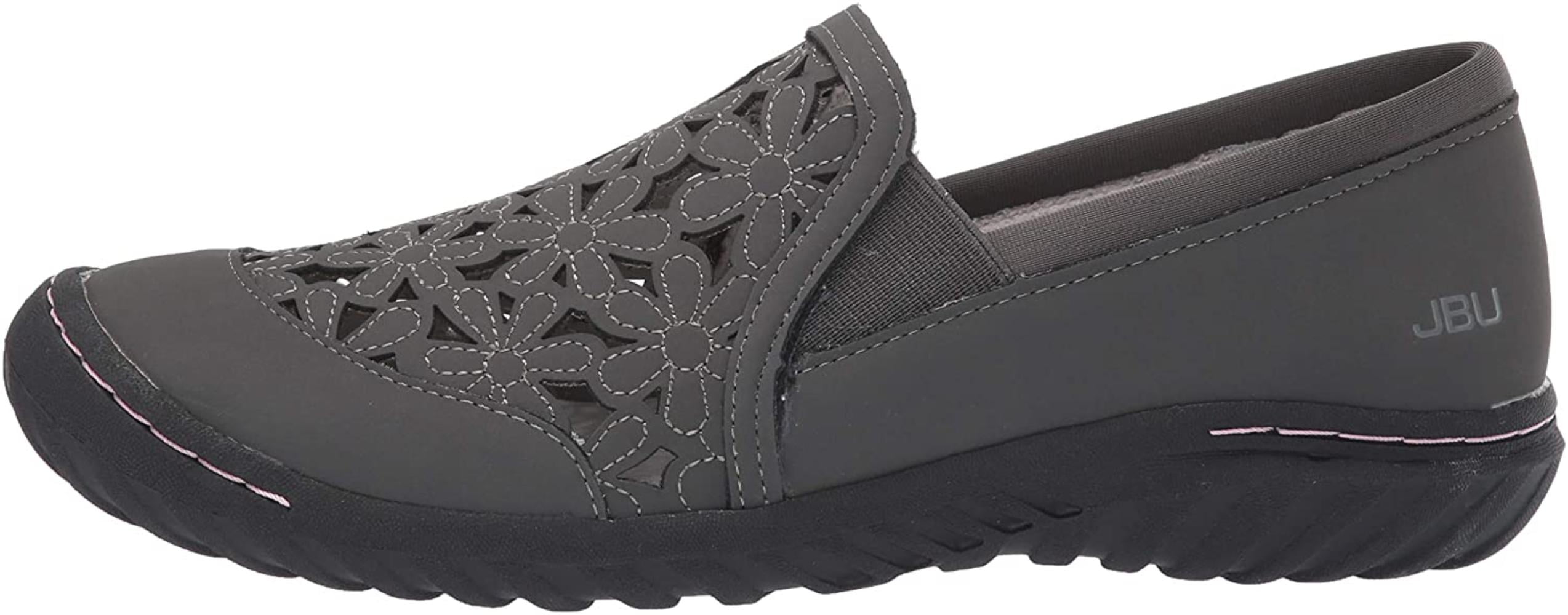 JBU by Jambu womens Wildflower Moc Oxford Flat Charcoal 9.5 US