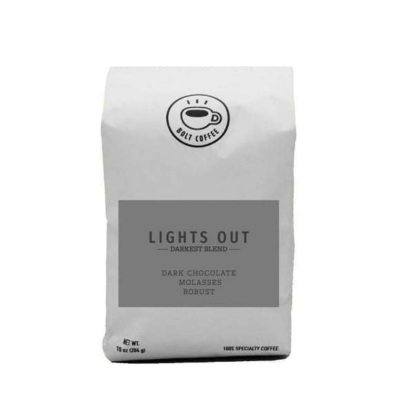 Lites Out - Darkest Blend - Roasted by Bolt Coffee Co. - Whole Bean Coffee - 12 Ounce Bag