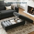 thumbnail image 5 of LINSY HOME 46" Large Ottoman with Storage, Ottoman Coffee Table, Upholstered Storage Bench for Living Room, Bedroom or Entryway, Dark Gray, 5 of 7