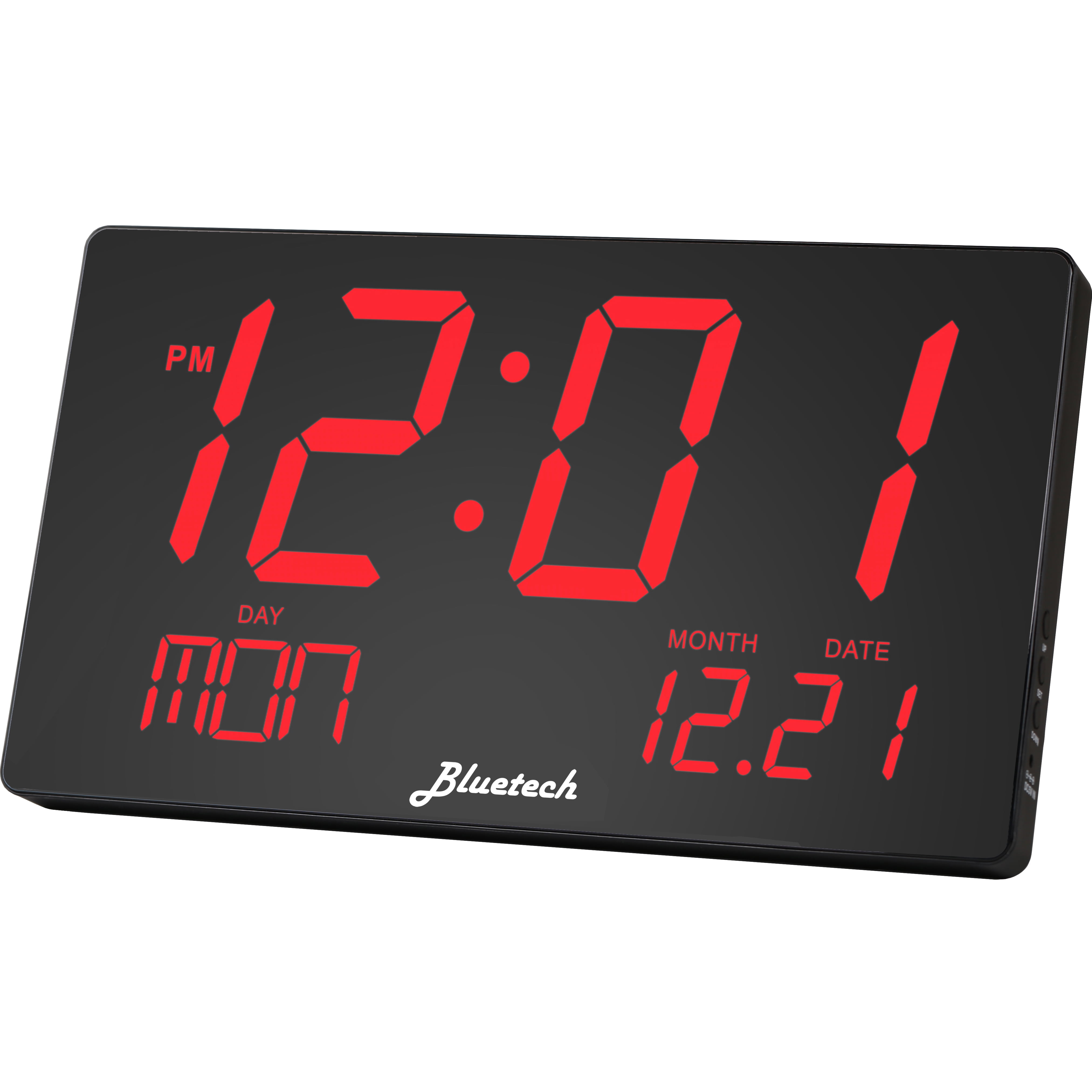 Ivation Big Oversized Digital Blue LED Calendar Clock with Day and Date Shelf or Wall Mount (22 inches Red LED)並行輸入 - 1