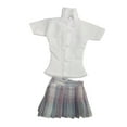 thumbnail image 2 of Tops y falda de verano de manga corta 1:6 Strade Fareast Limited vestido de moda informal elegante violeta y azul, 2 of 8