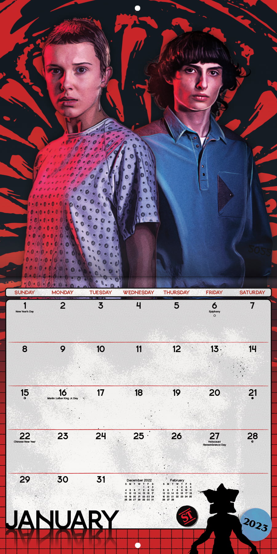 Erik Official Stranger Things Weekly Planner A4 - Stranger Things Calendar  - Family Calendar - 54 Tear Off Pages - 2022 - Stranger Things Gifts 