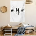 thumbnail image 2 of Bird on a Wire Tapestry, Monochrome Simplistic Artwork with Big Little Avian Animal, Wall Hanging for Bedroom Living Room Dorm Decor, 40W X 60L Inches, Charcoal Grey and White, by Ambesonne, 2 of 5
