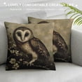 thumbnail image 3 of Orinice Owl Branch Flowers Graphic Decorative Pillow Cover for Home Couch Living Room Sofa, High-Quality 1PC 18x18in, 3 of 5