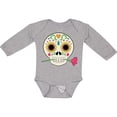 thumbnail image 3 of Inktastic Día de los Muertos Skull with Flower Boys or Girls Long Sleeve Baby Bodysuit, 3 of 5