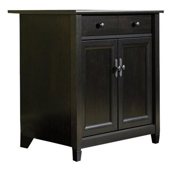 Pemberly Row 2-Door Wood Utility Stand in Distressed Estate Black