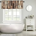 thumbnail image 5 of Rustic Wooden Barn Door Valances Curtains Wood Plank Brown Barnwood Western Country Style Lodge Farmhouse Short Curtain Valance for Kitchen Bathroom Decor with Rod Pocket, One Panel 54X18 Inches, 5 of 6