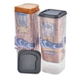 thumbnail image 5 of Mainstays Plastic Bread Bin and Bread Storage Keeper Container with Lid, Pantry Bread Organizer for Loaf Bread and Food Storage, Clear with Gray Lid, 5.25" x 5.25" x 13.62", 5 of 11