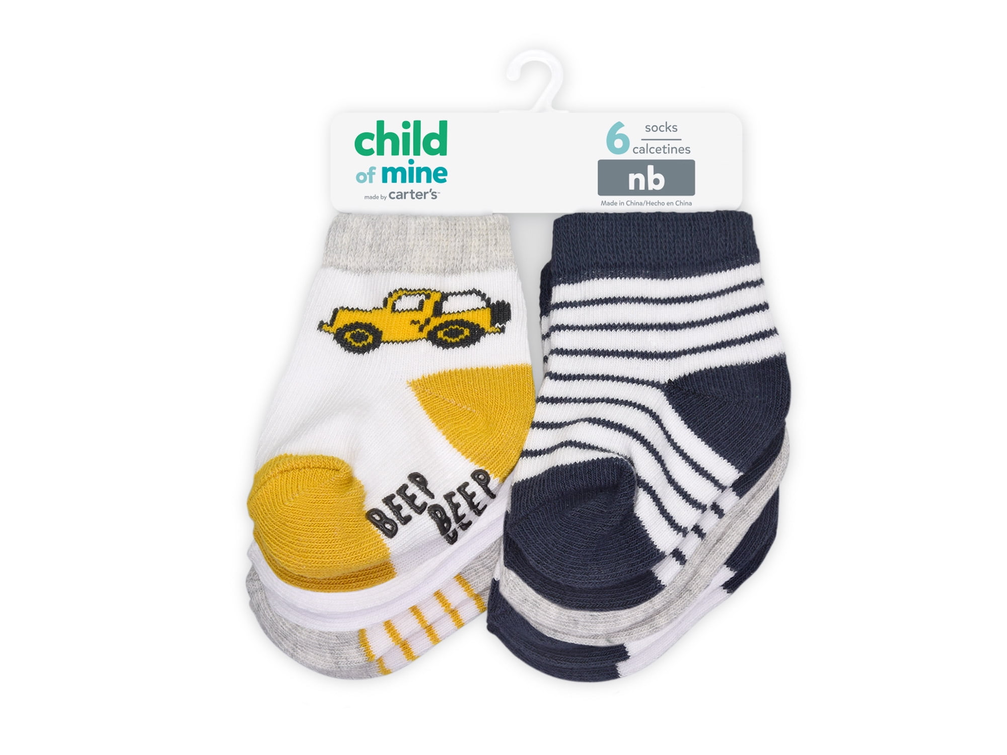 Child Of Mine By Carter's Baby Boy's Car Crew Cut Socks, 6-Pack