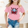 thumbnail image 2 of ibiyuan Toddler Girls Shirts Short Sleeve Shirts Tshirt for Girls Graphic Hearts Toddler Girl Tops 4t Crewneck Basic Tee Super Soft Girl Summer Clothes,4-5 Years, 2 of 6