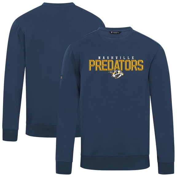 Men's Levelwear Navy Nashville Predators Zane Carve Pullover Sweatshirt