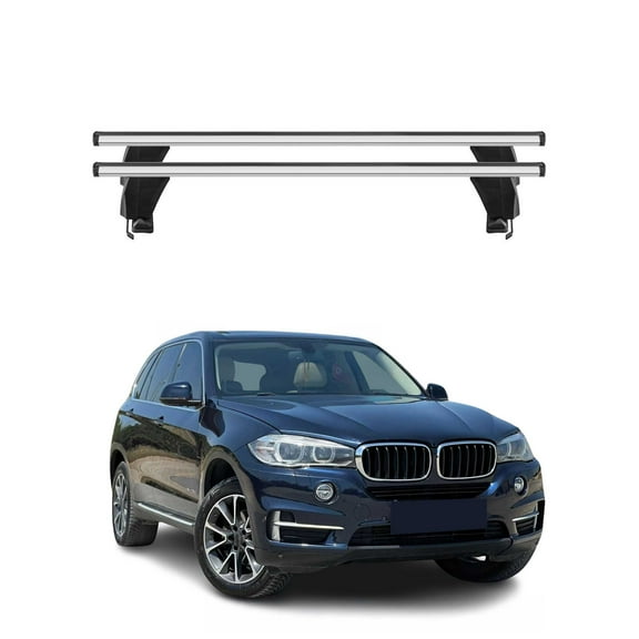 OMAC Roof Rack Cross Bars for 2014-2018 BMW X5 F15 F85 Top Aluminium Silver 2Pcs