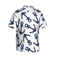 thumbnail image 2 of Bixox Men's Hawaiian Shirts Men's Navy Blue Anchor Print Short-Sleeve Shirt-XX-Large, 2 of 8