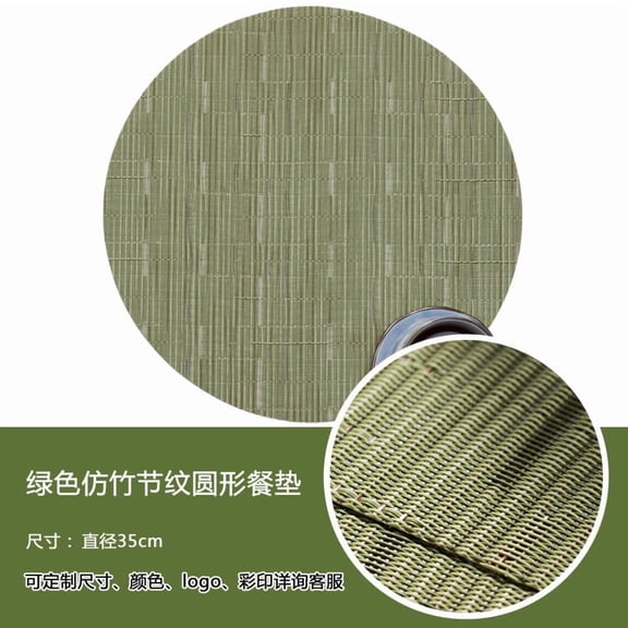 DINHEAROM Round Placemats Green 8Pcs 13.8In