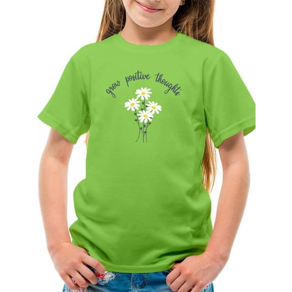 Grow Positive Thoughts Daisies T-Shirt Juniors -Image by Shutterstock, x-Large