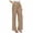 Khaki, variant on Women's Stretchy Dress Pants Wide Leg Pull-On Soft Comfort Loose Trousers Business Officewear Pants with Pockets Light Blue,2xL
