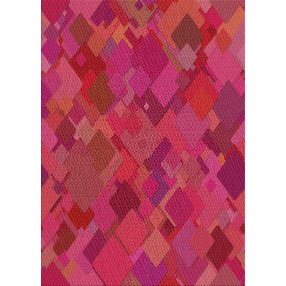 Ahgly Company Indoor Rectangle Patterned Pink Novelty Area Rugs, 8' x 12'