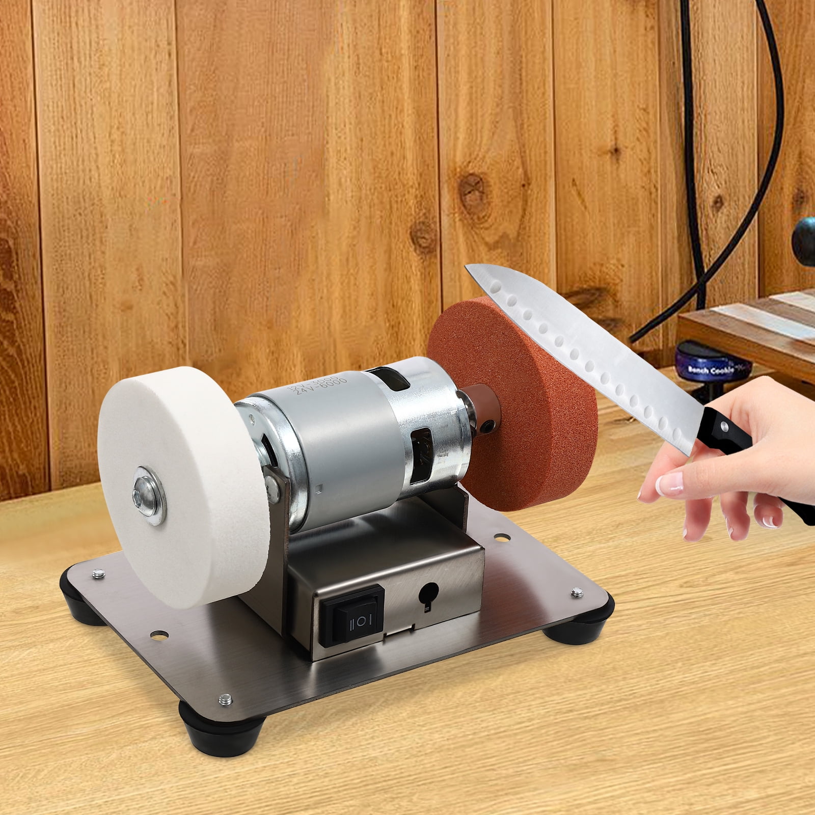 Small Grinder, Electric Benchtop Sander, Adjustable Variable Speed Table Grinder