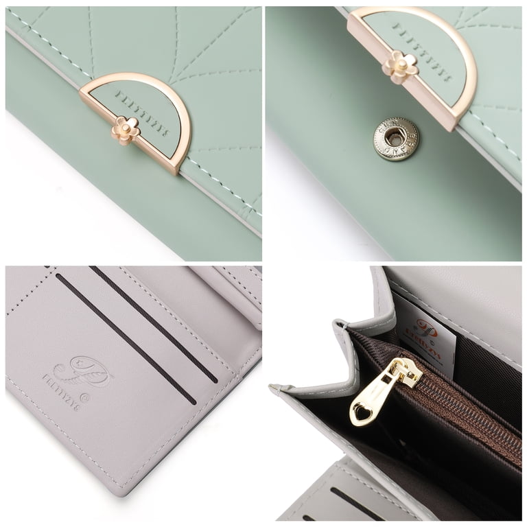 KALUNMA Women's Leather Trifold Wallet, RFID Blocking photo 6