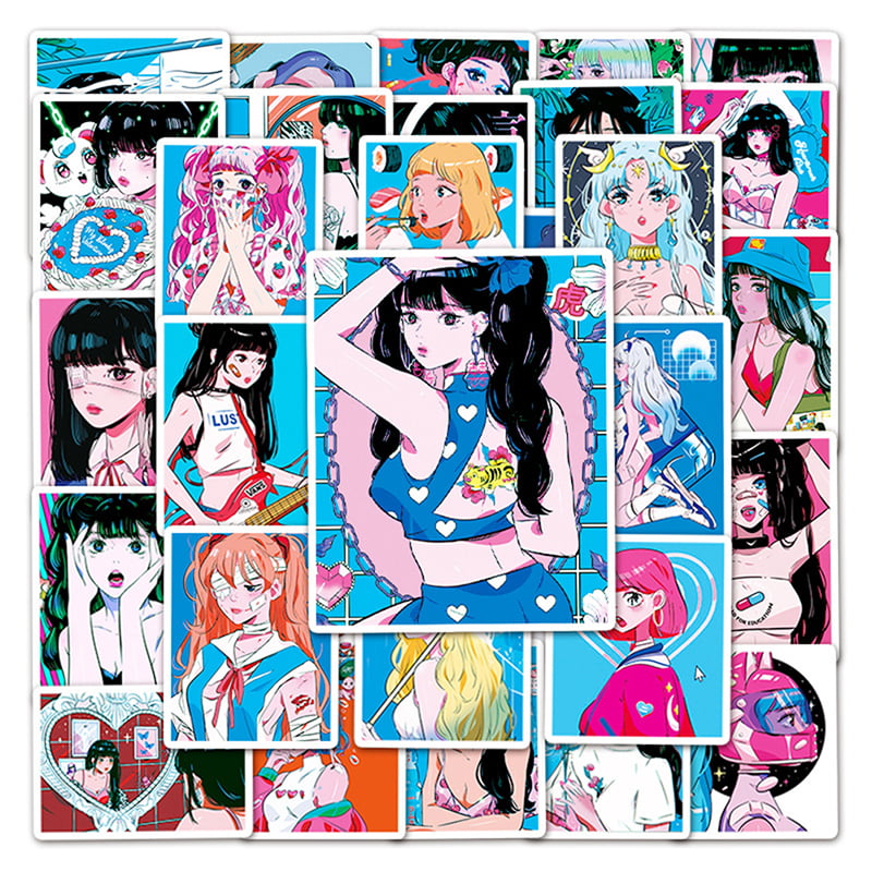 50PCS Sweetheart Beauty Stickers Anime Girl Otaku Welfare Illustration for De FA 